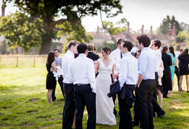 Bride with her wedding guests     