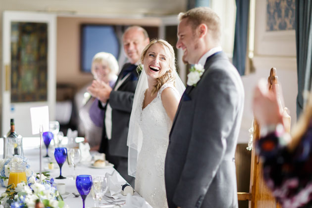 Bride and groom at the top table 