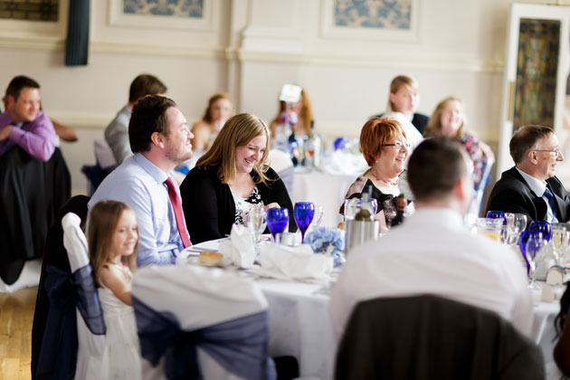 Wedding guests enjoying the wedding reception