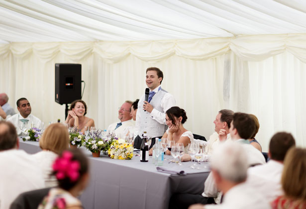 Groom making his speech 