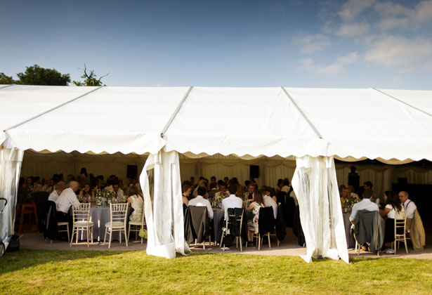 Wedding guests enjoying the wedding reception     