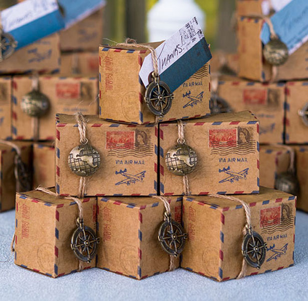 Vintage Inspired Air mail Favour Box Kit