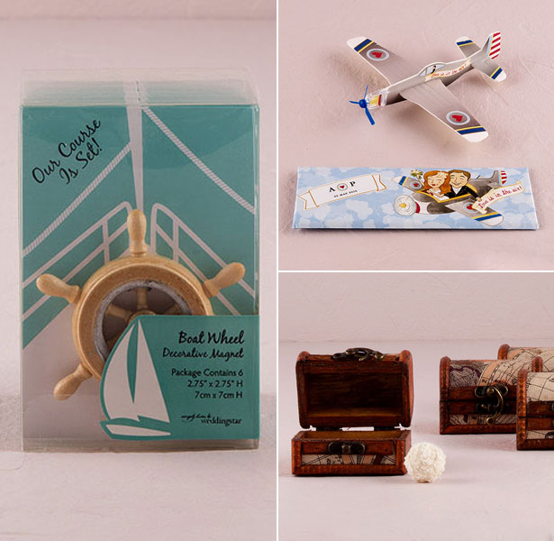 Travel inspired wedding favours