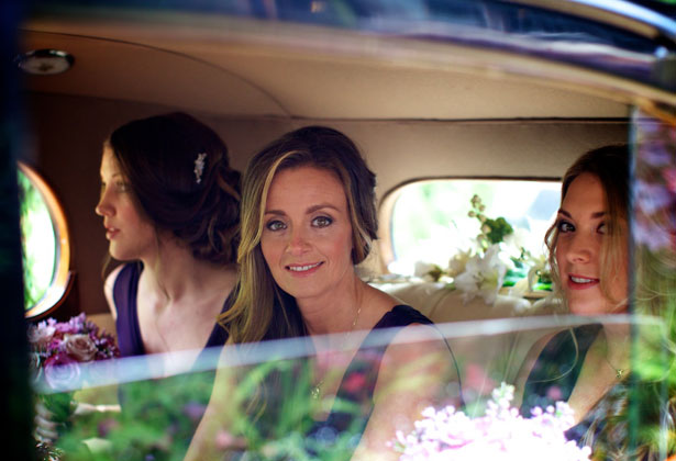 Bridesmaids arriving at the venue 