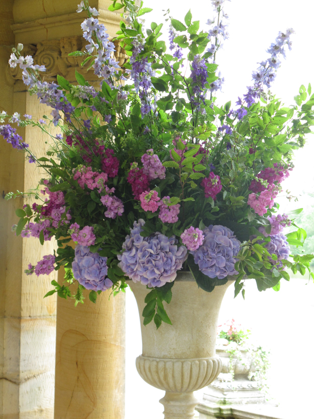 Flowers by Eve floral centrepiece arrangement in blue and purple