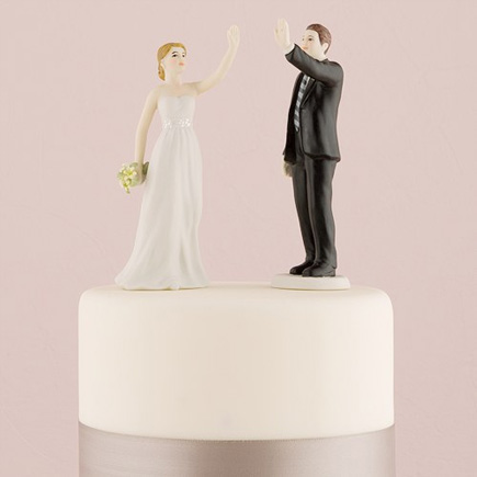 Fun Cake Toppers - High Five Bride and Groom Figurines | Confetti.co.uk