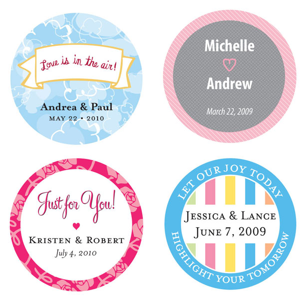 Personalised Round Stickers Wedding Favours