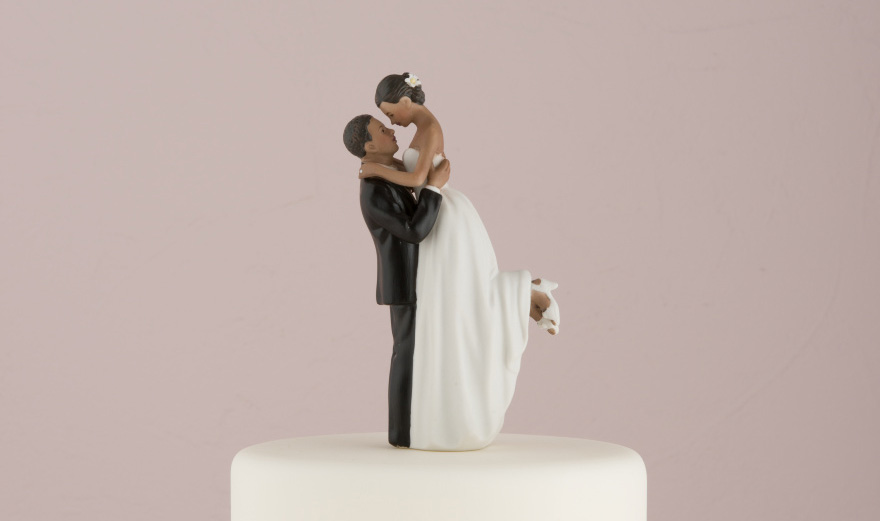 "True Romance" Couple Figurine - Bride Lifted in the Groom's Arms Cake Topper | Confetti.co.uk