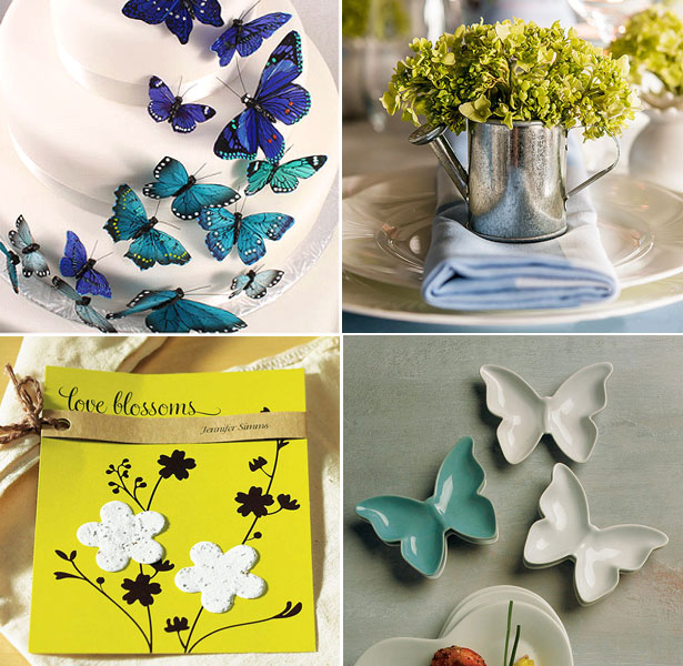 Butterflies, seed strips and a decorative watering can by Confetti