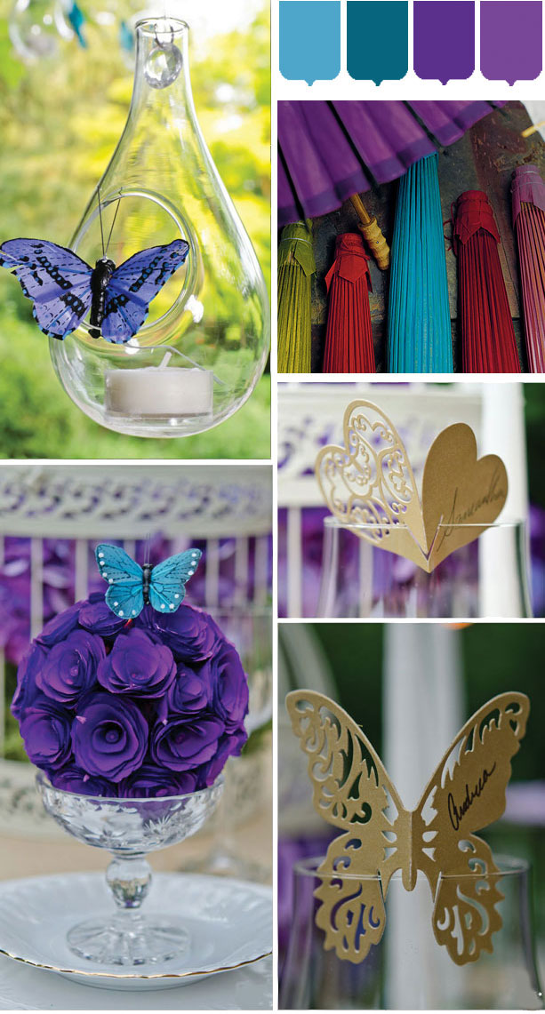 Vibrant blue and purple spring wedding inspiration