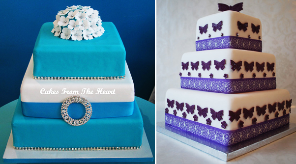 Square Tiered Wedding Cake Selection