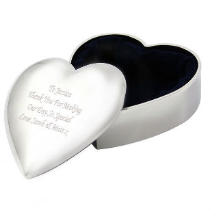 Personalised love heart trinket box