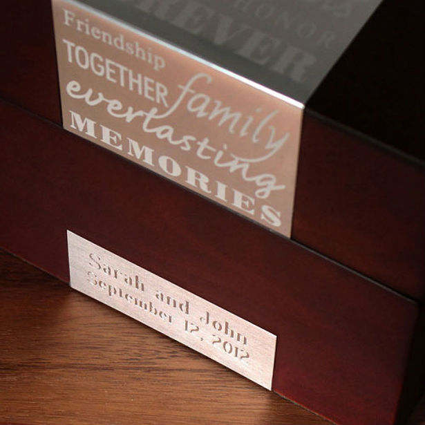 Personalised wooden memory note box keepsake