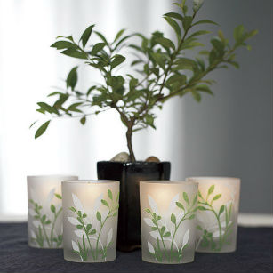 Botanical garden votive candle holder