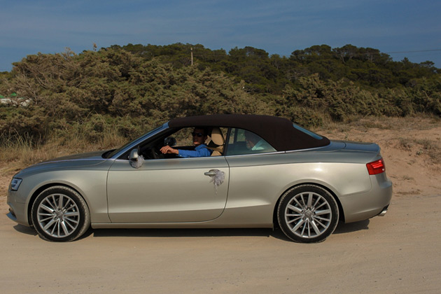 Silver Audi wedding car 