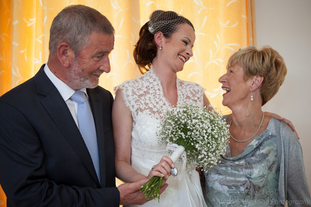 Bride with her parents  