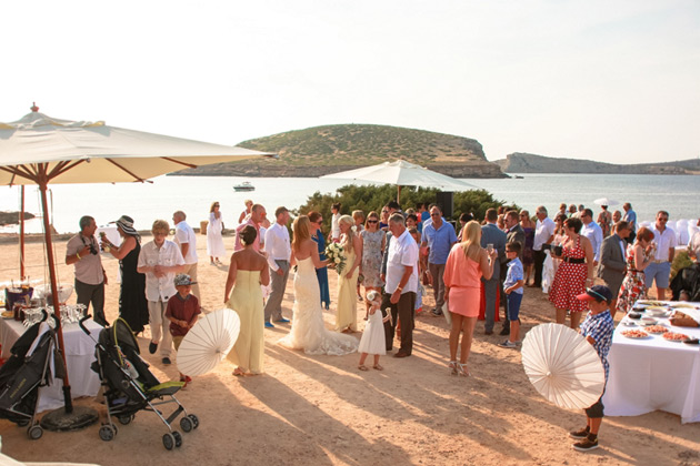 Wedding guests enjoying a drink 