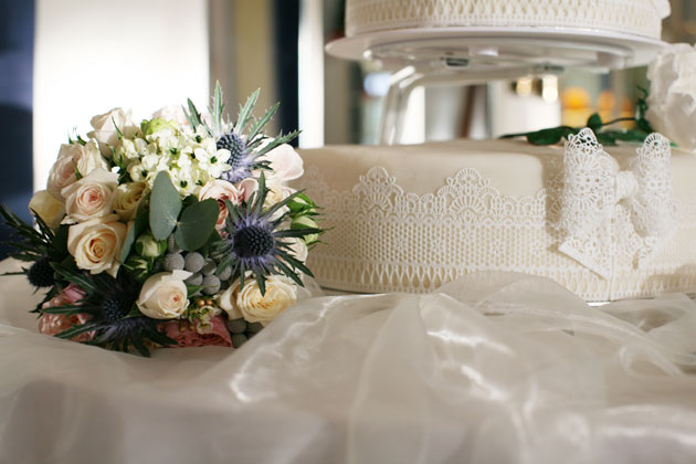 Thistle and rose bridal bouquet  