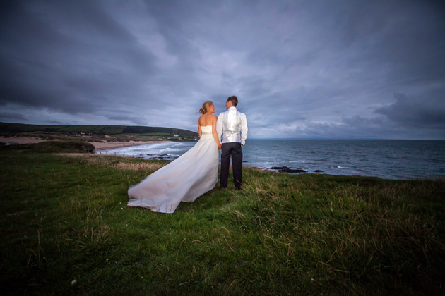 The newlyweds enjoying the view 