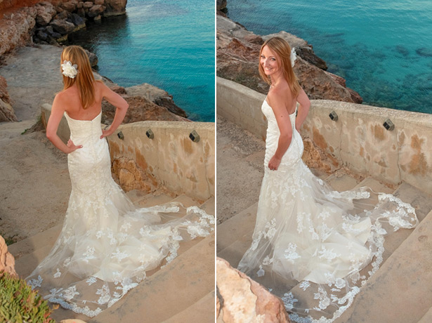 Bride in the lace Benjamin Roberts dress 