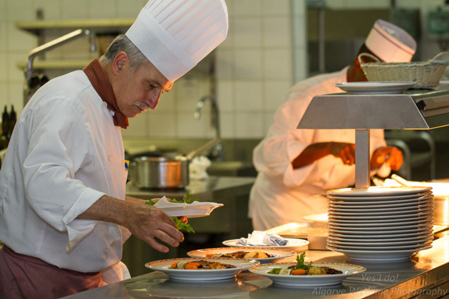 Chefs preparing the wedding breakfast   