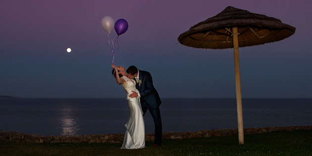 The happy couple on the beach      