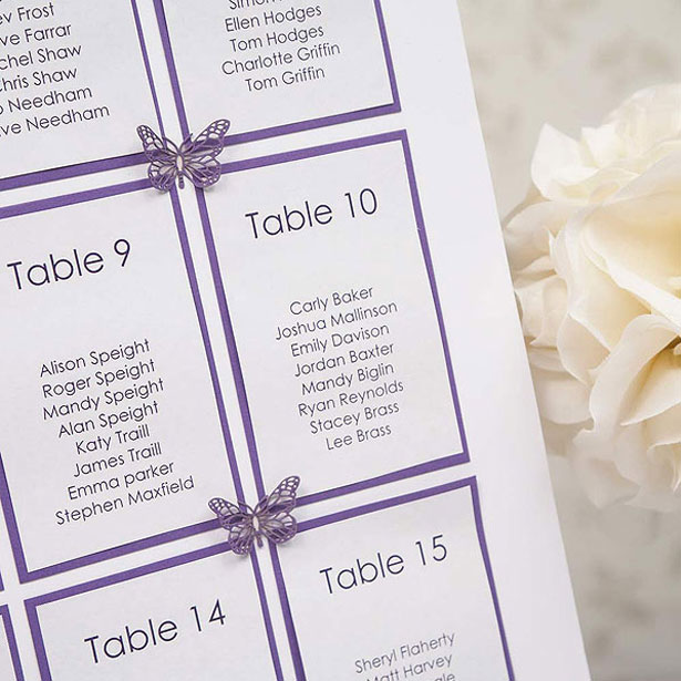 Butterfly Wedding Table Plan Seating Kit