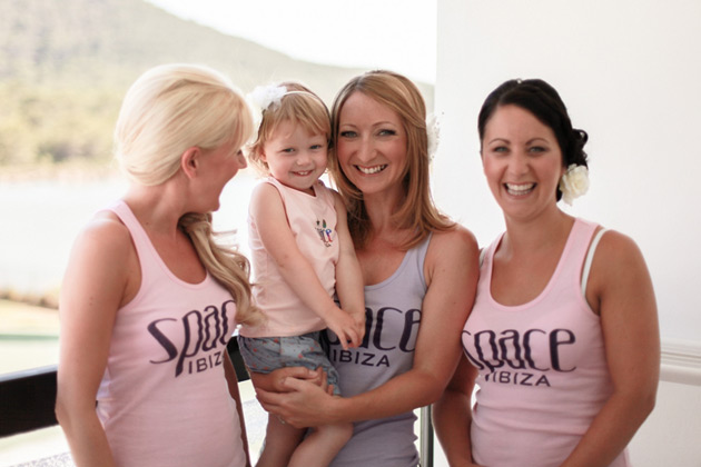 Bride with her bridesmaids 