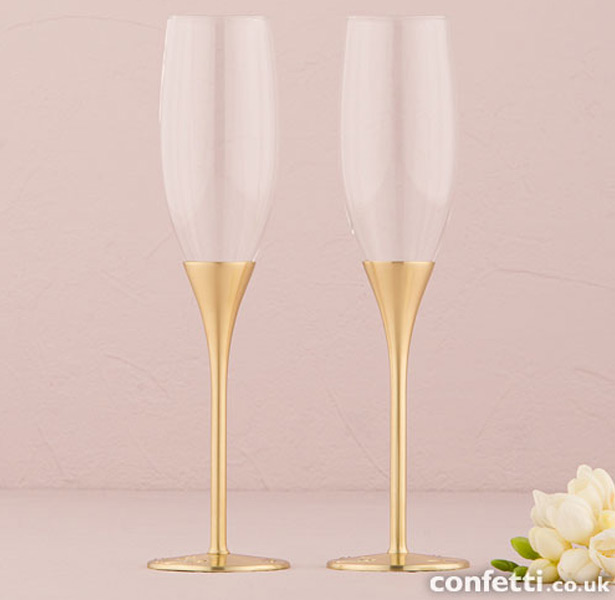 Gold Wedding Toasting Flutes