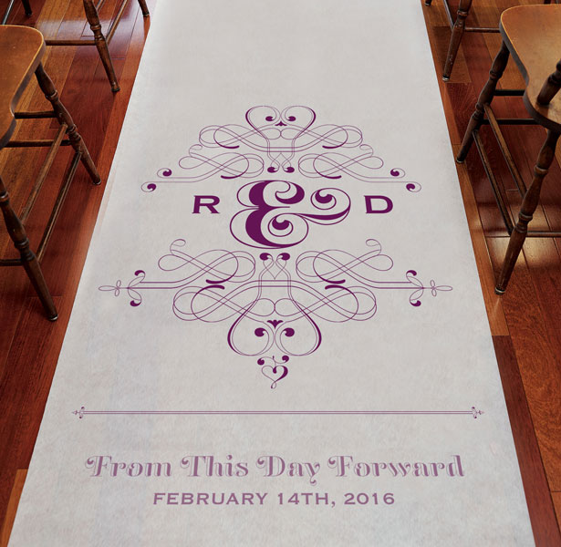 Purple Personalised Aisle Runner  