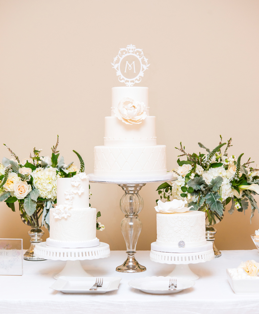 Classic White Tiered Wedding Cake Wedding Table Decorations | Confetti.co.uk