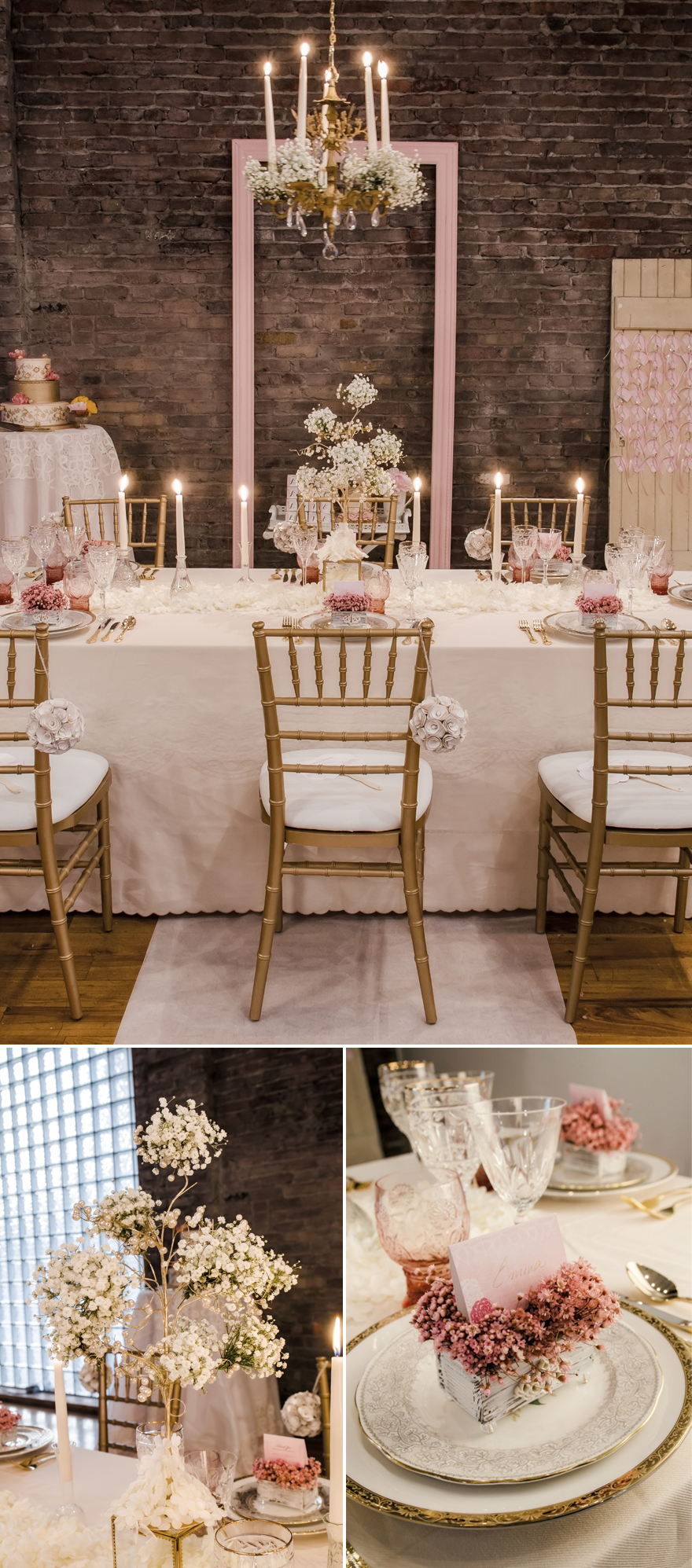 Romantic Pink and Gold Fairytale Wedding Reception Decor | Confetti.co.uk