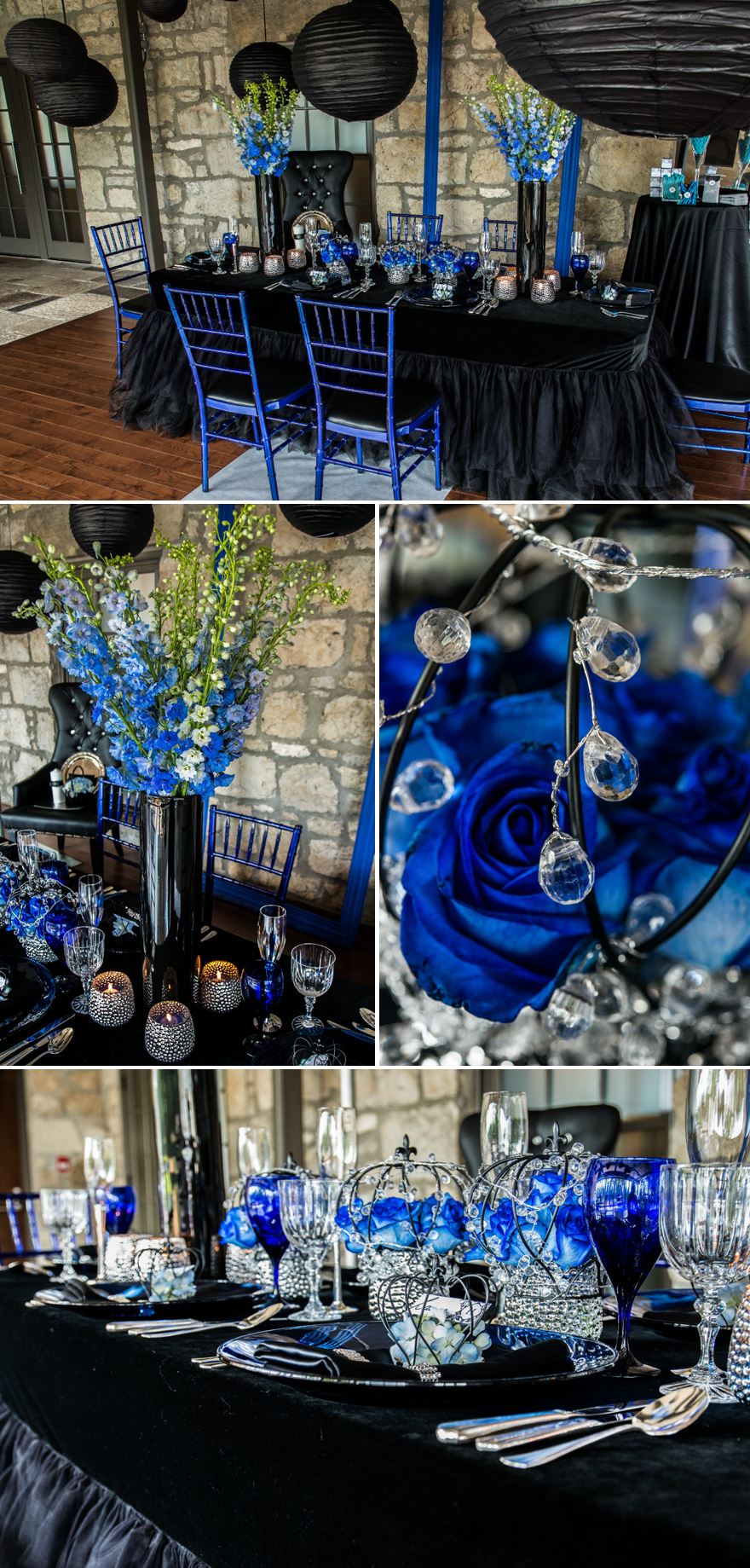 Royal Blue and Black Wedding Decorations | Confetti.co.uk