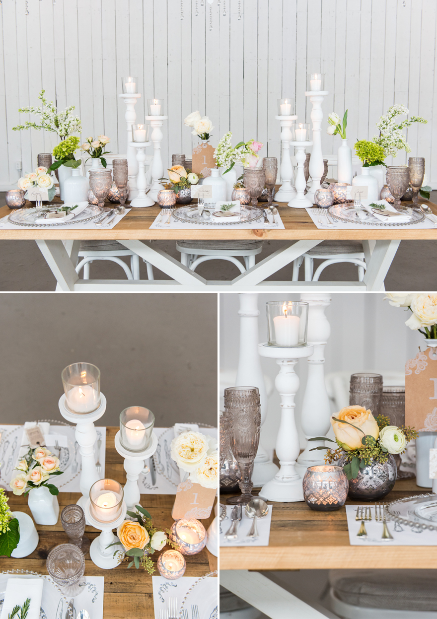 Rustic Glam Wood and White Wedding Table | Confetti.co.uk