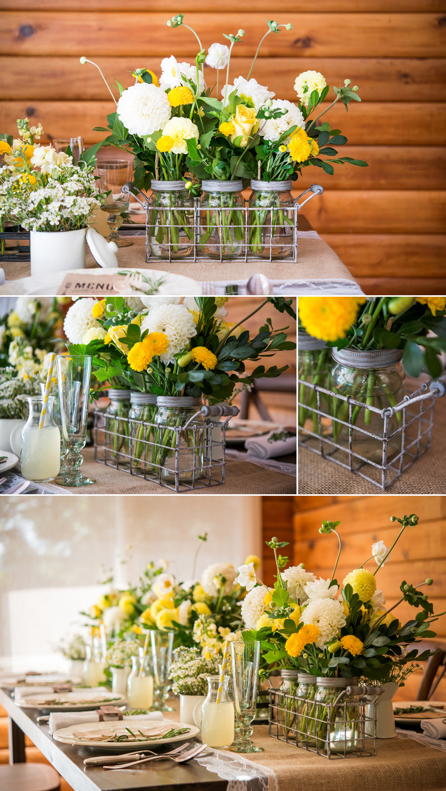 Rustic Wedding Decor White and Yellow Spring Wedding Flowers | Confetti.co.uk