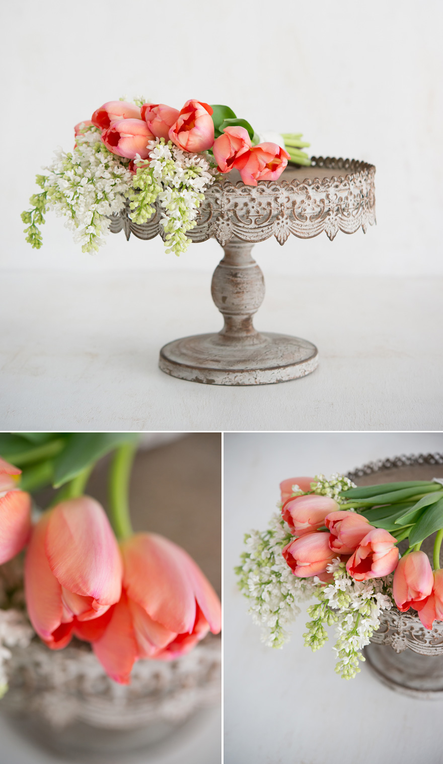 Spring wedding flowers white lilac and peach tulips | Confetti.co.uk