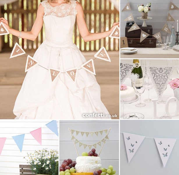 Retro and vintage wedding bunting