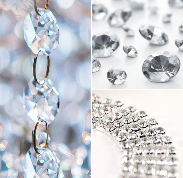 Crystal garland and diamond table gems 