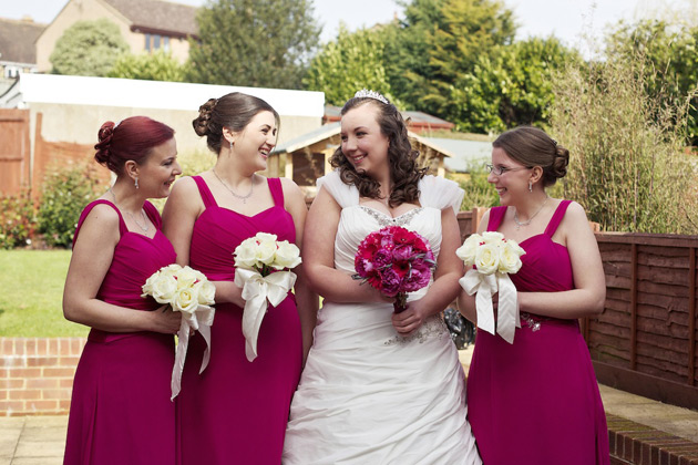 The bride with her bridesmaids 