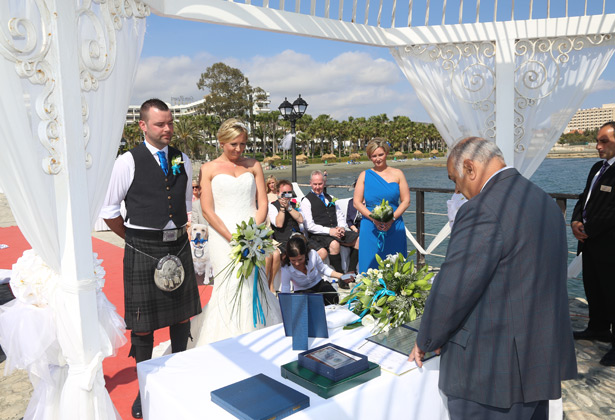 The ceremony on the Sunset Pier, Cyprus 