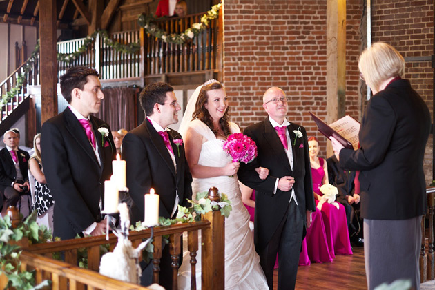  Wedding ceremony at Cooling Castle Barn