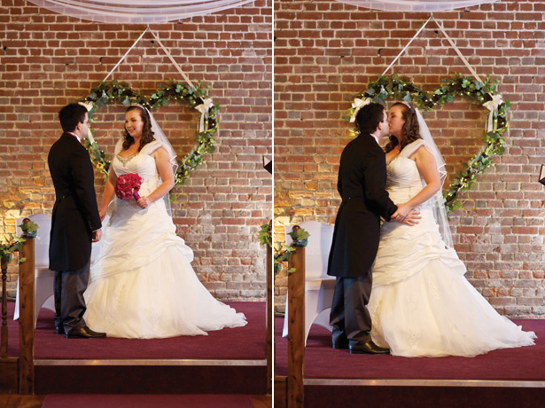 The first kiss as husband and wife 