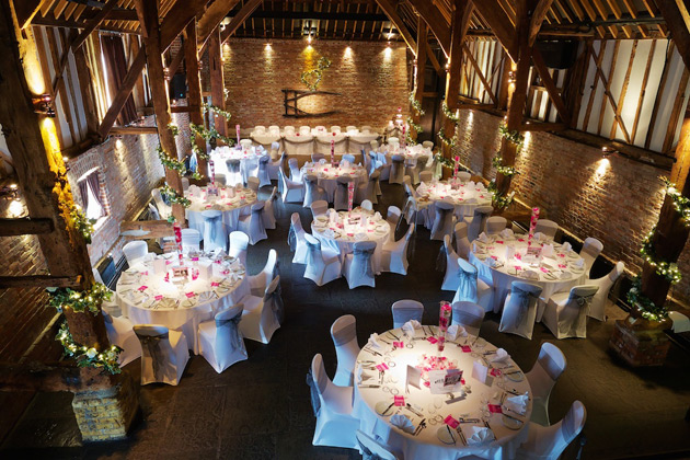 Wedding reception at Cooling Castle Barn