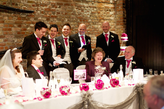 Kirsty and Mark's Fushsia Wedding Speech