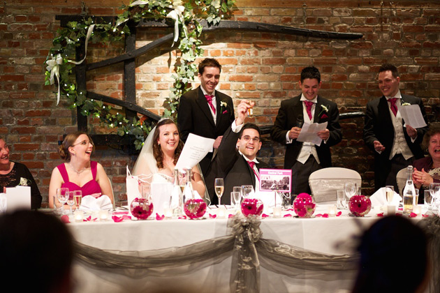 Groom taking part in the best men’s speech 