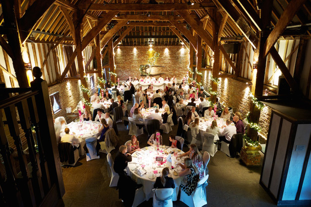 Wedding reception at Cooling Castle Barn