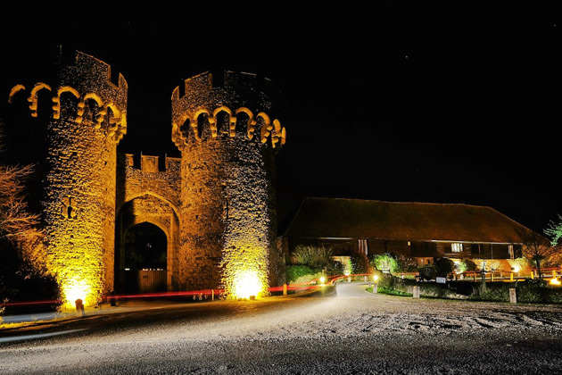 Evening reception at Cooling Castle Barn