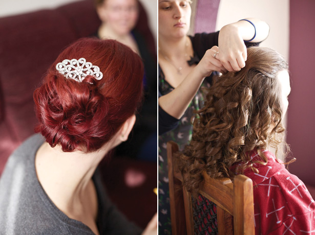 Wedding hair up with diamante clip 