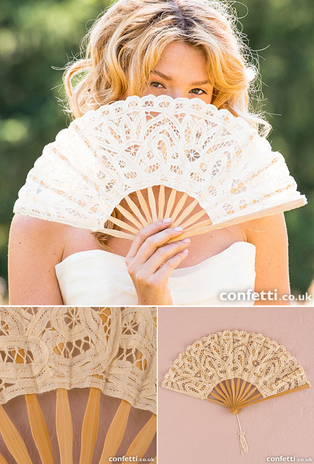 Antiqued Lace Hand Fan