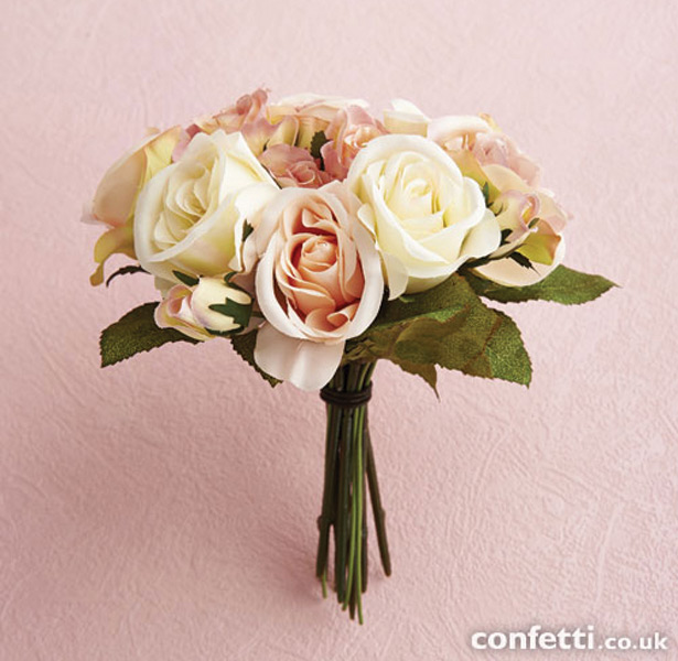 Vintage Rose Pink and Cream Bouquet